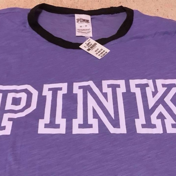 NWT Victoria's Secret PINK Ringer Crew Tee, XS - Picture 5 of 6